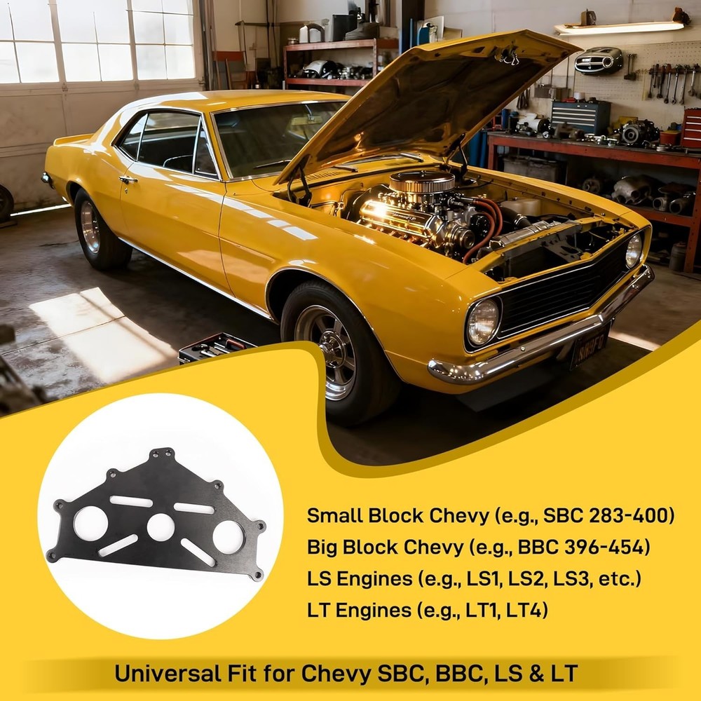 Heavy-Duty Engine Stand Adapter Plate - Complete Compatibility with Chevy SBC...