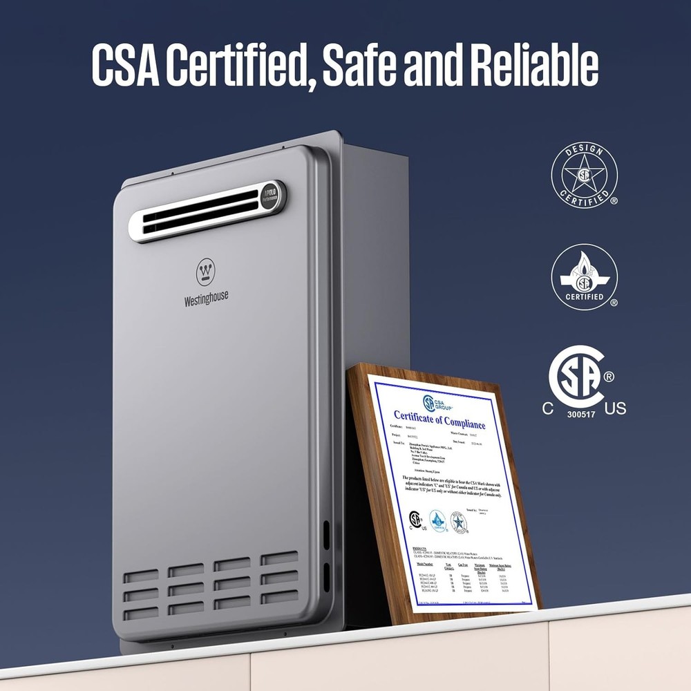 Westinghouse 120,000 BTU Tankless Water Heater Natural Gas Outdoor On Demand Hot