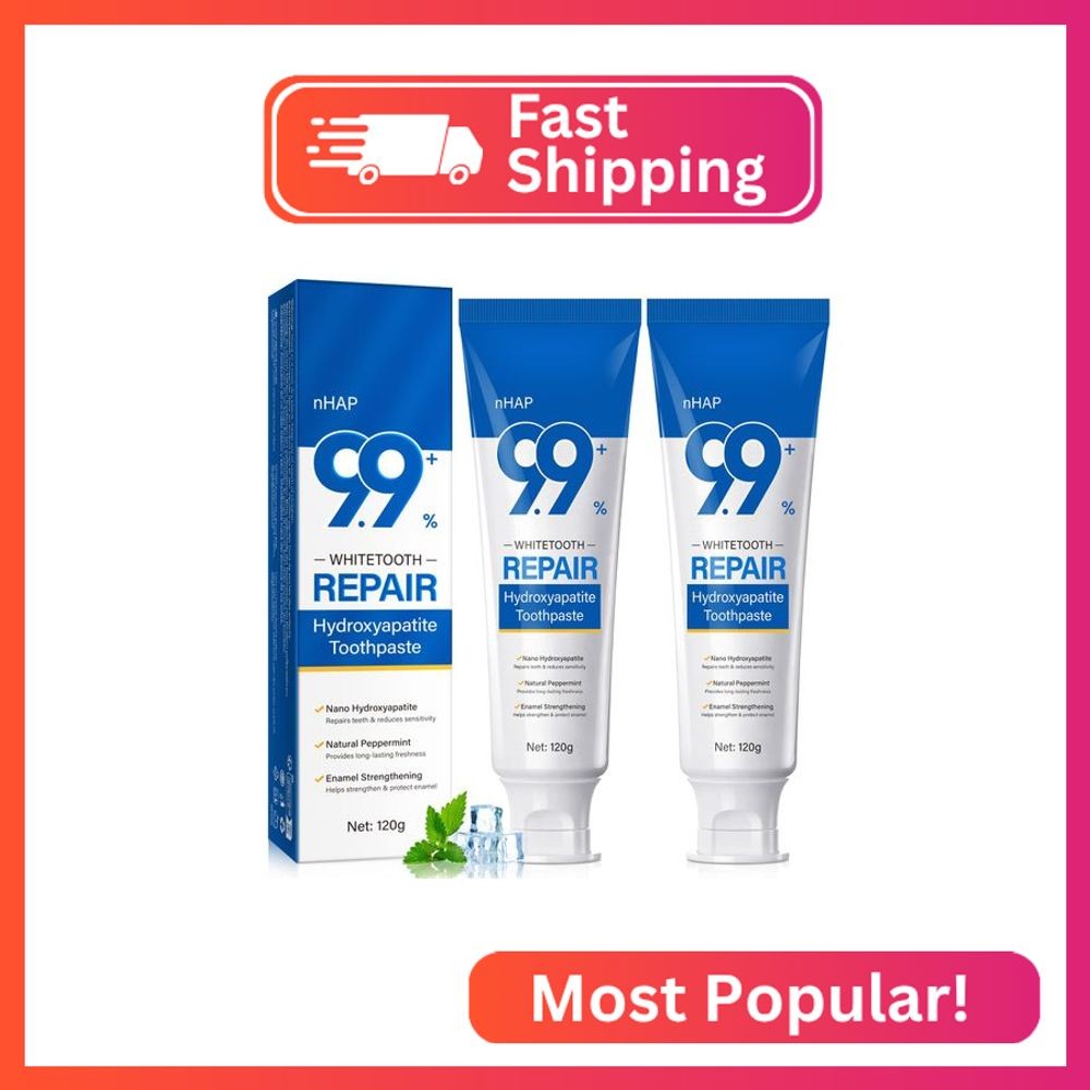9.9% Hydroxyapatite Toothpaste - 2 Pack, Protects Enamel and Strengthens Teeth,