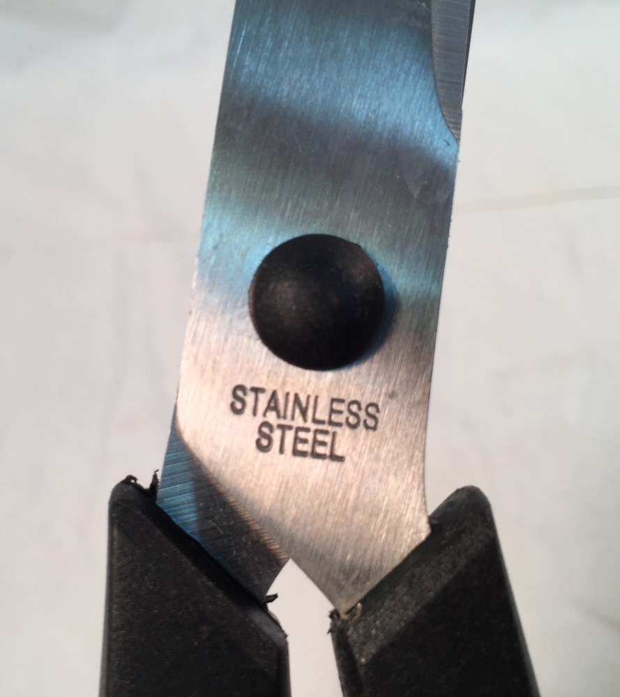 Stainless Steel Shears Curved Black Handle