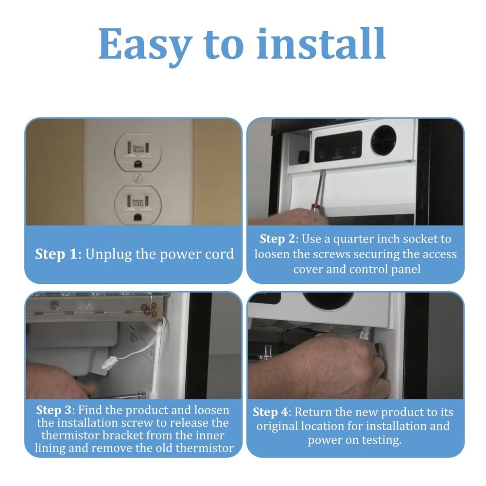 Upgraded Version Stainless Ice Maker Bin Temperature Sensor (Replaces...