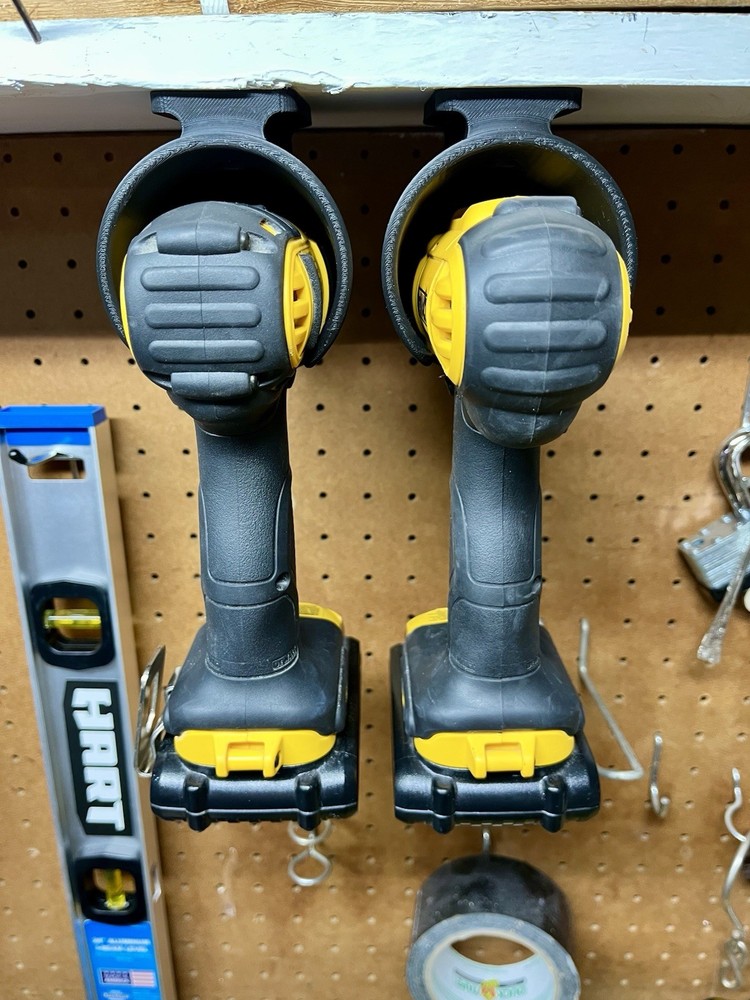 2 PACK Power Tool Organizer Drill Wall Holder Wall Mounted Under Shelf Black