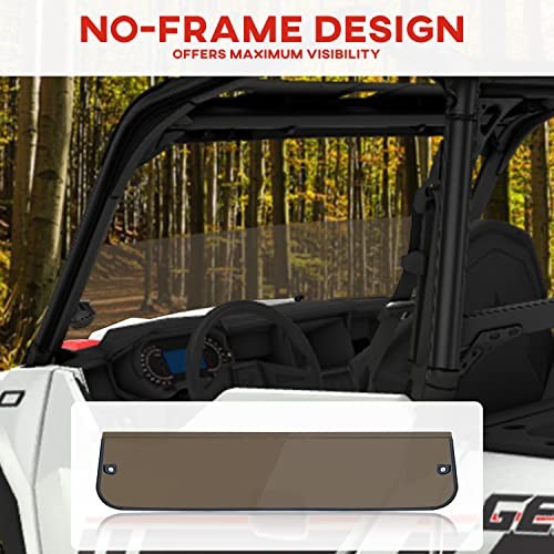 Dark Tinted Front for Polaris General XP 1000 16-25, Lightly Half Windshield