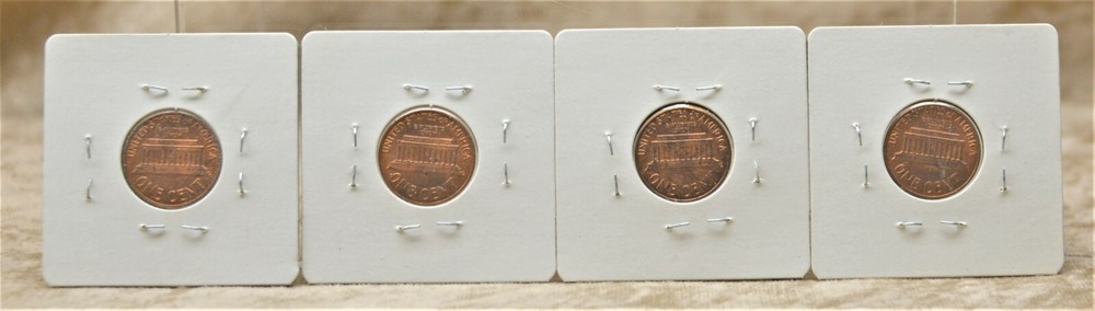 1960 SMALL D LINCOLN CENT 4 COINS Uncirculated