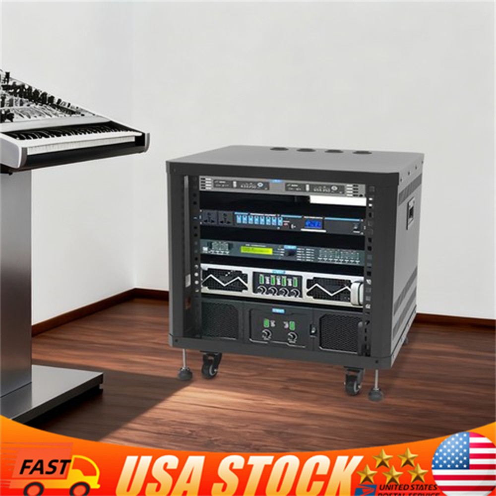 9U Rolling Server Rack Locking Network Cabinet Box Data Enclosure