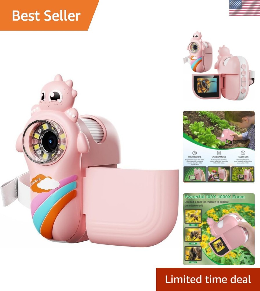 Mini Pocket Digital Microscope for Kids - 1000X, Adjustable LED & Easy to Use