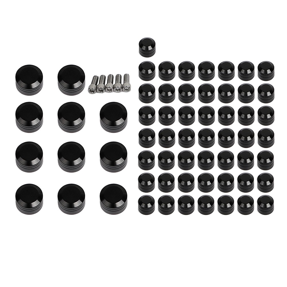 Black Engine Bolt Screw Caps Covers For Harley Softail FLSTN FXSTD 2007-17 2016