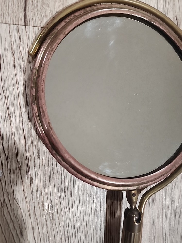 Mid Century French Brass Table Mirror 1950s