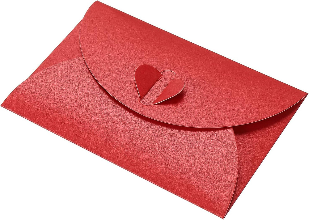 Mini Envelopes, 20 Pack Heart Clasp Tiny Items Storage Cute Present Card Holder