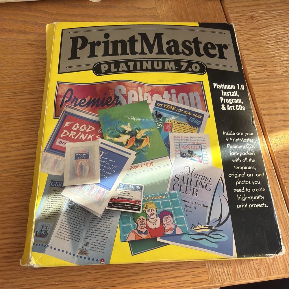 PrintMaster Platinum 7.0 Windows 95 98 NT 4.0 Install Program 9 CDs Software