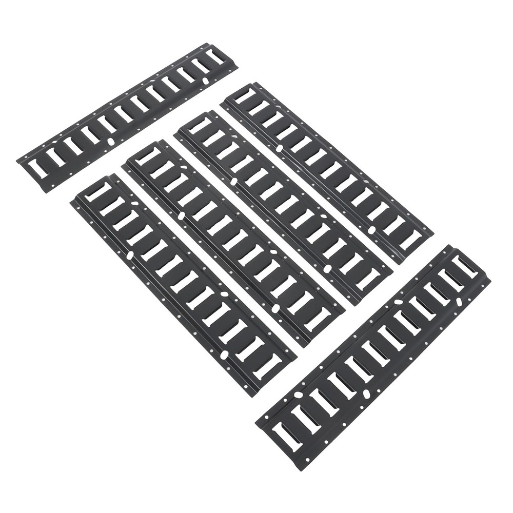 Labwork Black 6 PCS 2' E Track Tie Down Rail Kit Steel Rail Enclosed Cargo
