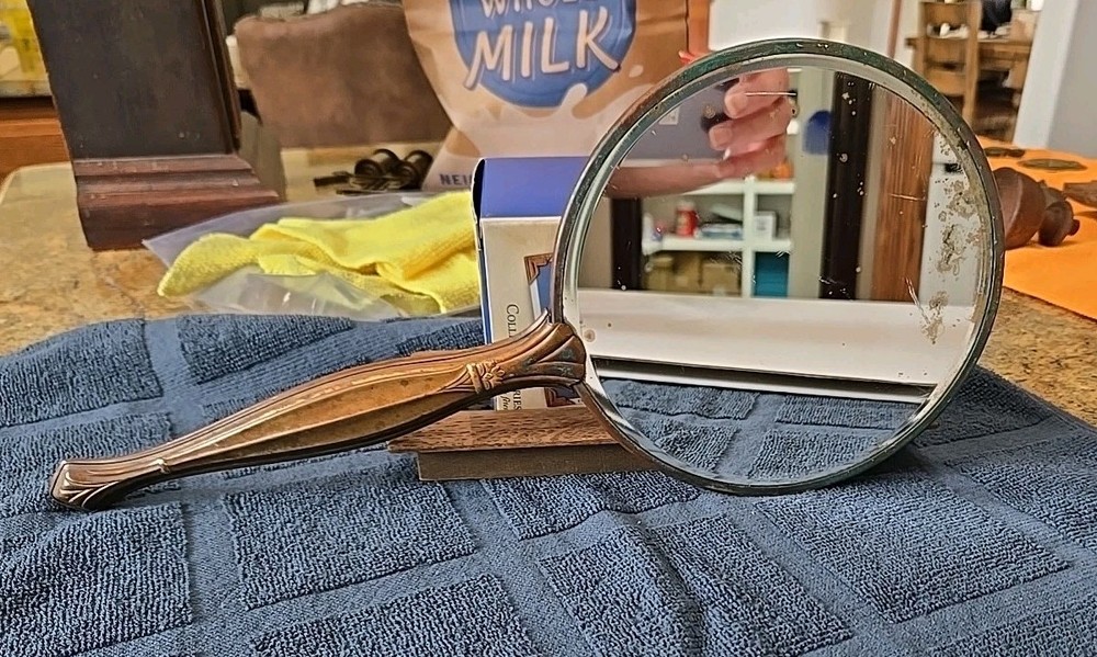 vintage hand-held vanity mirror