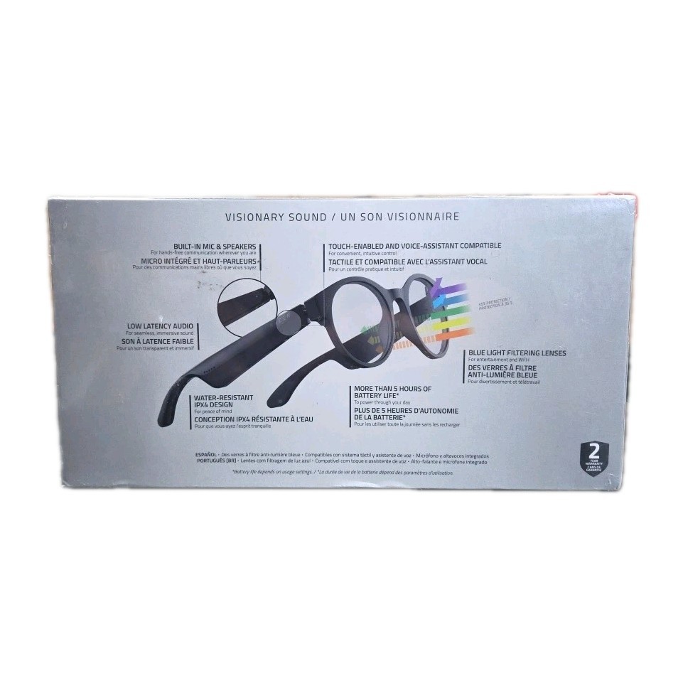 Razer Anzu Smart Glasses - Small / Medium - Bluetooth, Polarized - New in Box!