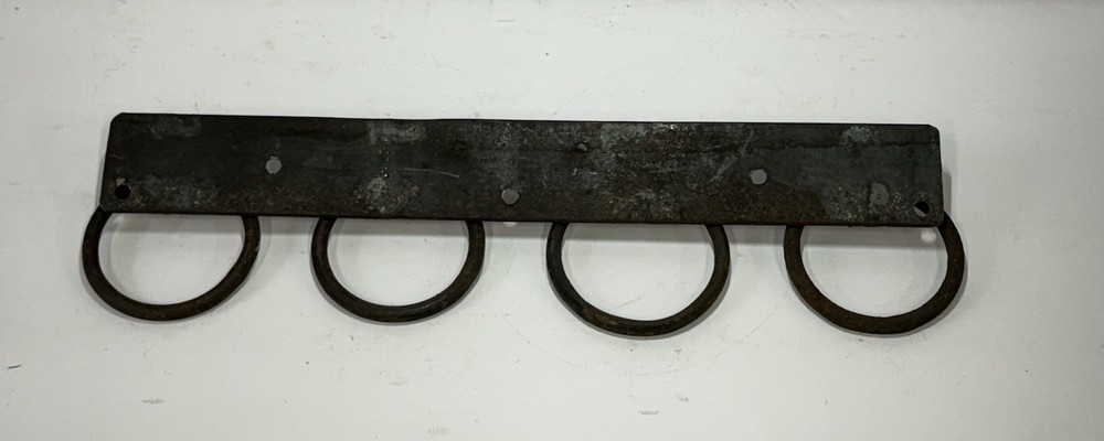 Vintage Iron Forged Ring Wall Rack