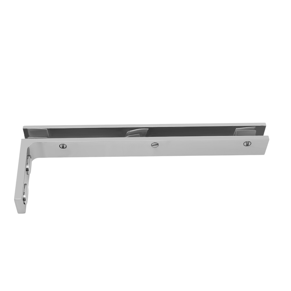 Glass Door L-Shape Stabilizing Bracket Glass Support Bracket Stabilizer Silver~