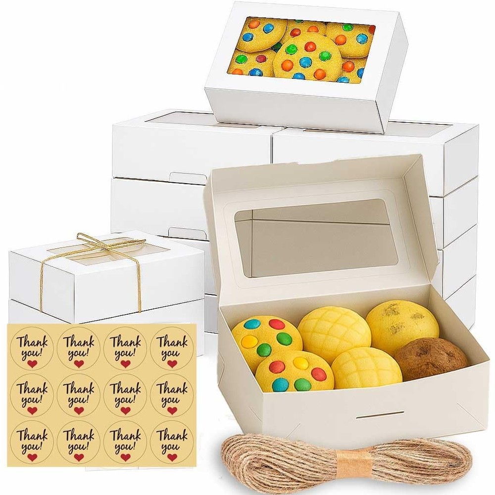 30 Pack Treat Boxes for Desserts - Cookie Boxes with Window for Gift Giving –...