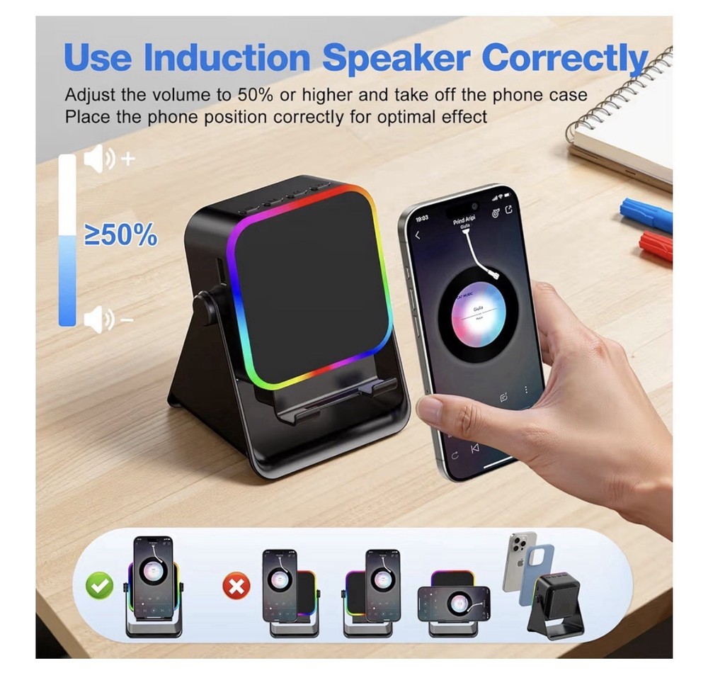 TARKARI Bluetooth Induction Audio Dock Emergency Charge for iPhone Android