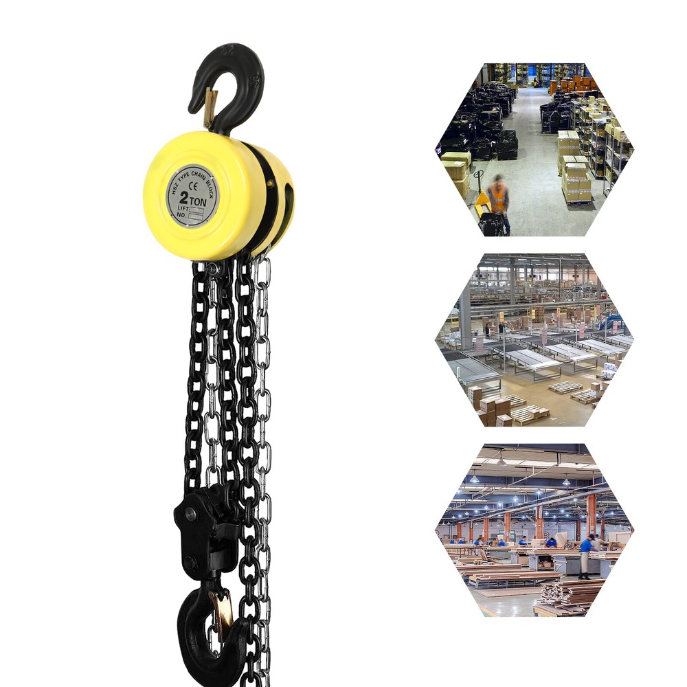 2 Ton Chain Puller Block Hoist Hand Tool 10ft Lifting Height w/ Hook