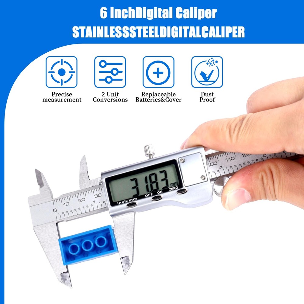 Digital Caliper Measuring Tool,Caliper Tool with Stainless Steel,...