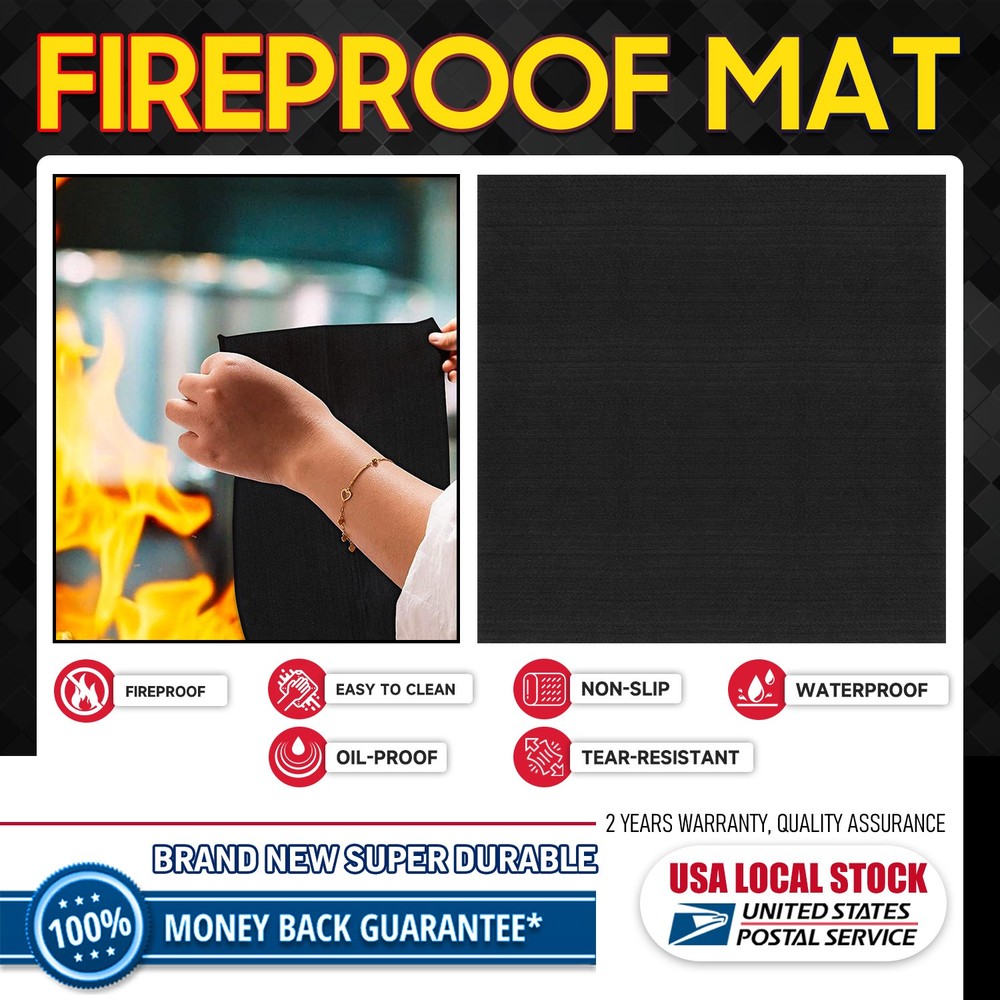 Multifunctional Deck Fireproof Mat For Fireplace Waterproof & Fireproof 7.9"