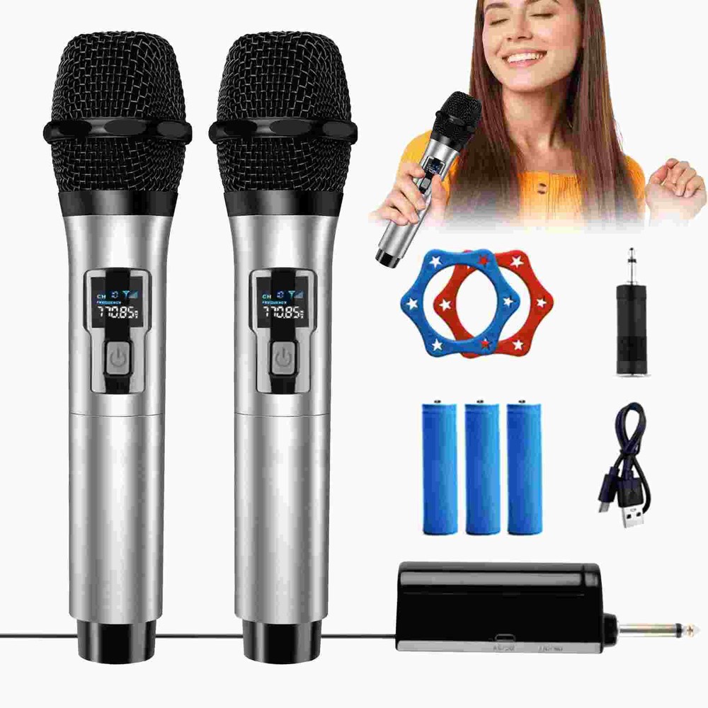 2PCS Professional VHF Wireless Microphone Handheld Mic System Karaoke w/Receiver