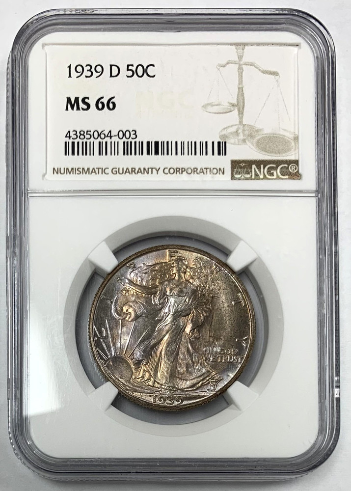 1939-D Walking Liberty Half Dollar NGC MS66