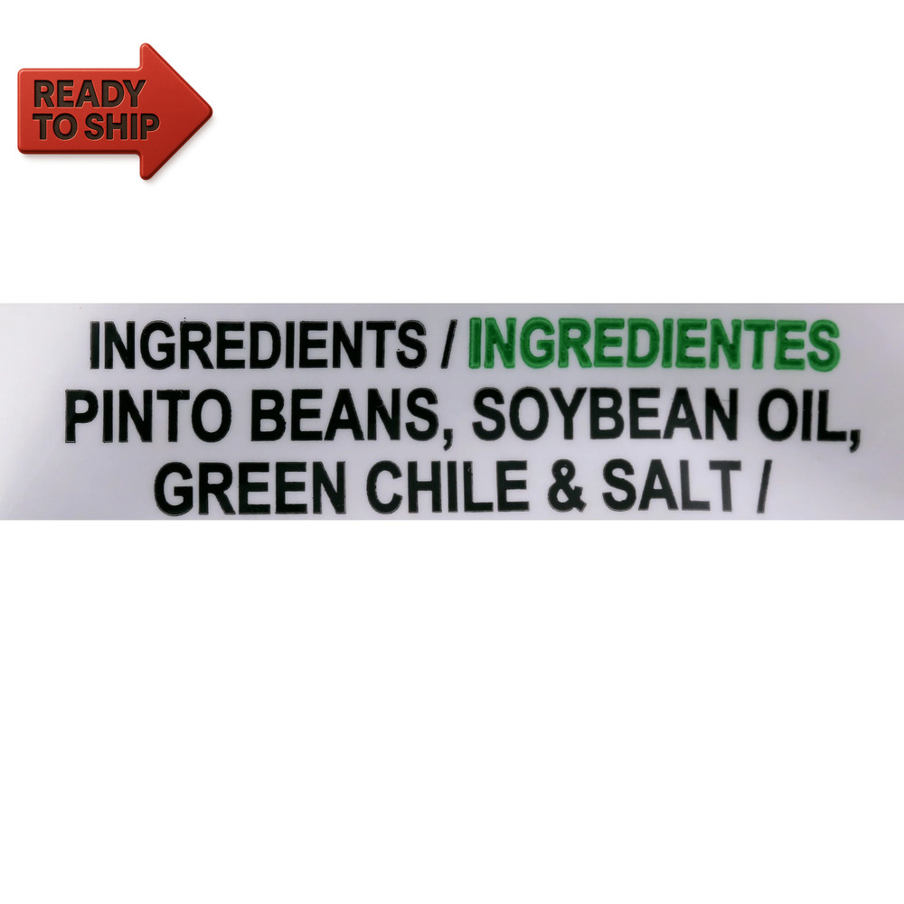 (4 Pack) Instant Green Chili Refried Beans, Mild Spice