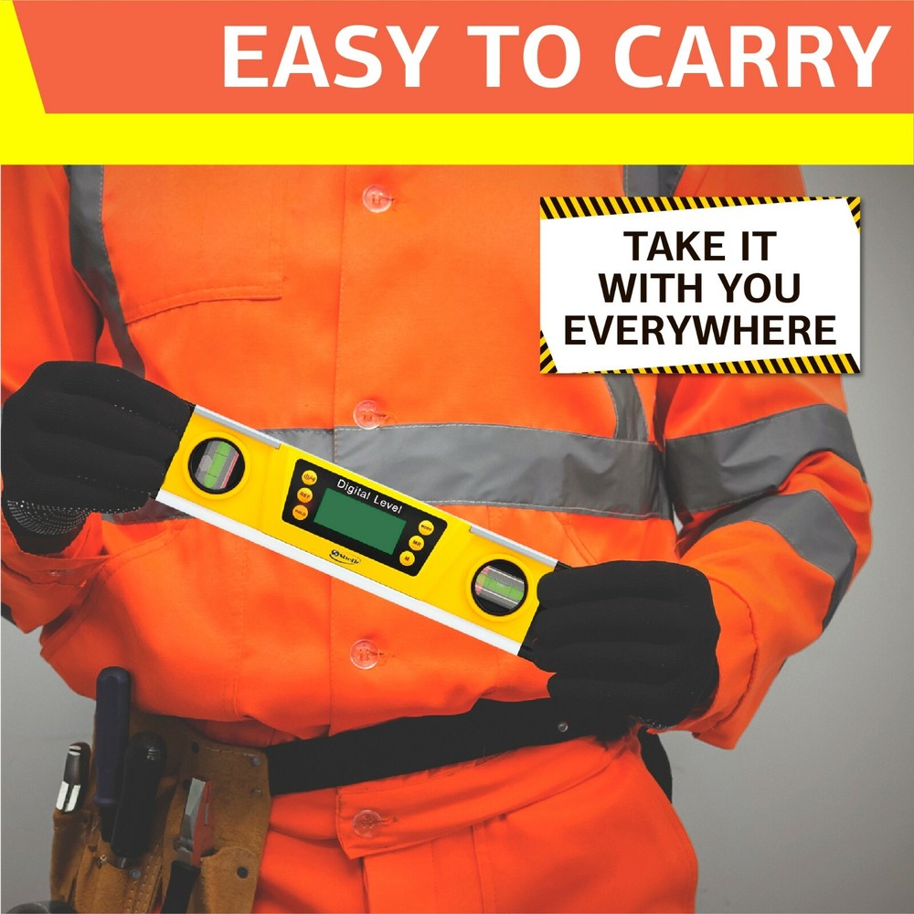 10 Inch Digital Magnetic Level Tool - Torpedo Smart Level and Protractor