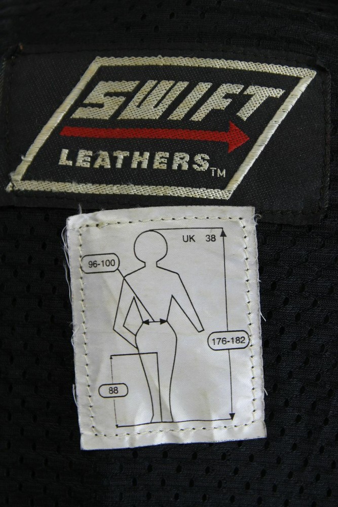 CLASSIC SWIFT LEATHERS BLACK BIKER JACKET 38 INCH