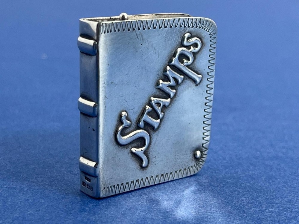 NICE VINTAGE SOLID SILVER STAMP BOX / CASE LON 1990