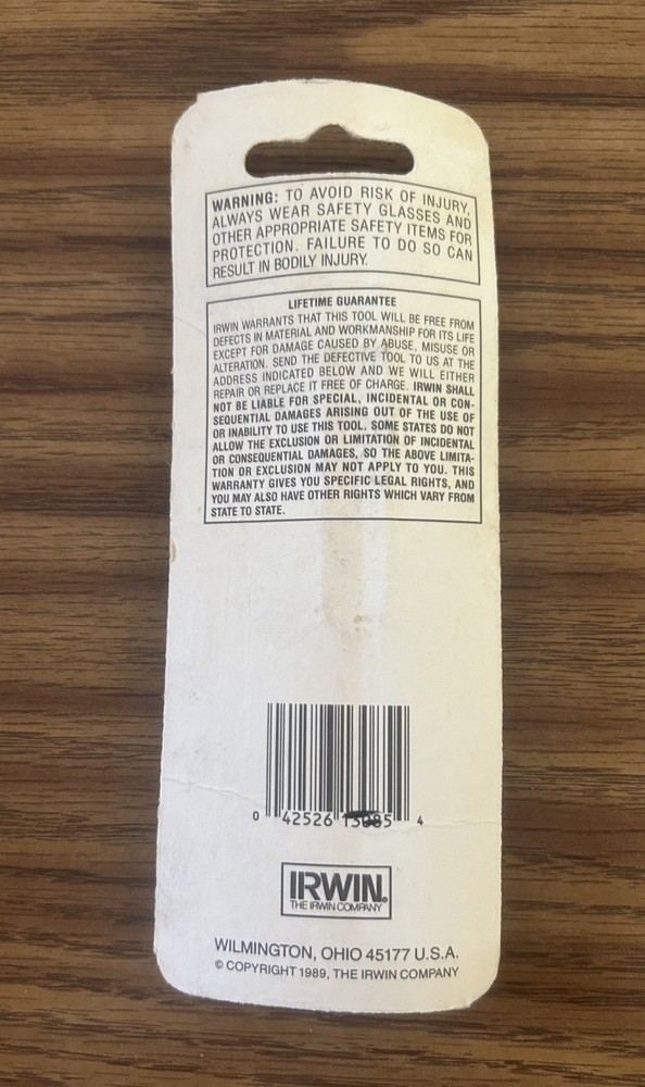 Irwin 5 oz. Strait Hex Plumb Bob - No. 13085 - NOS