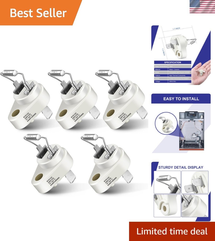 Dependable 5 Pack Thermal Cut Off Fuse 152°C - Ideal for Raypak & Zodiac Units