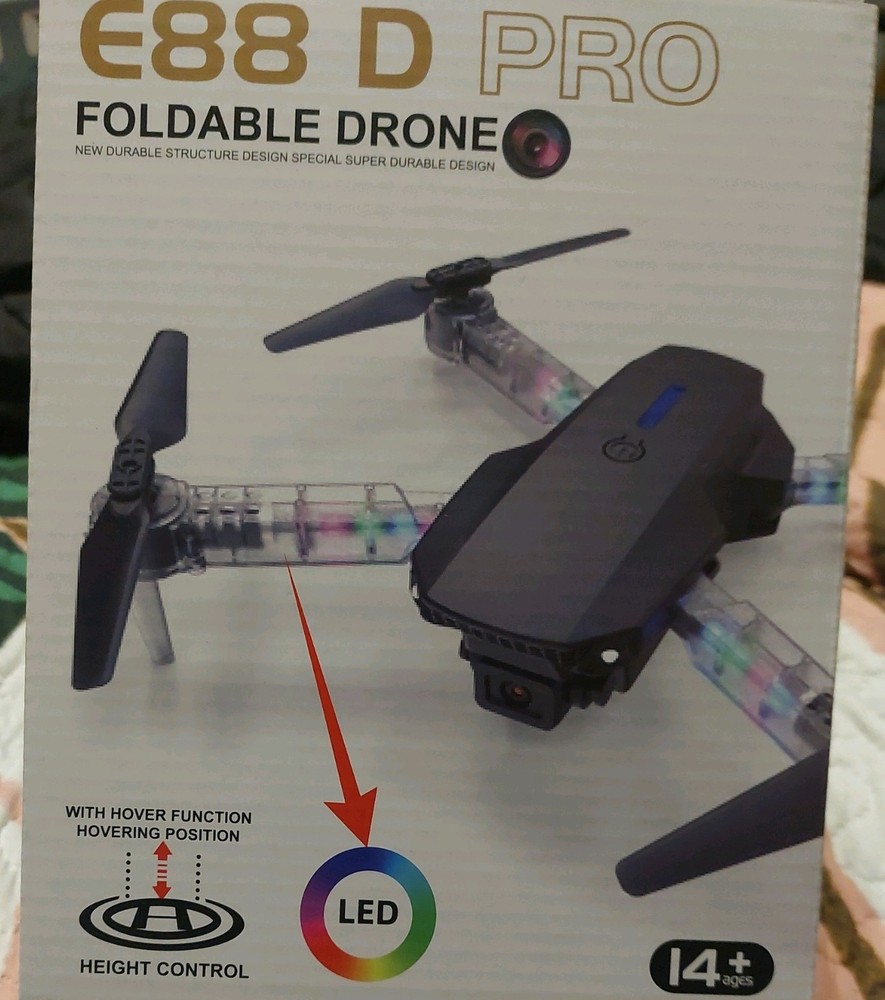 E99 D PRO Foldable Quadcopter Drone with Camera LED Height Control NEW