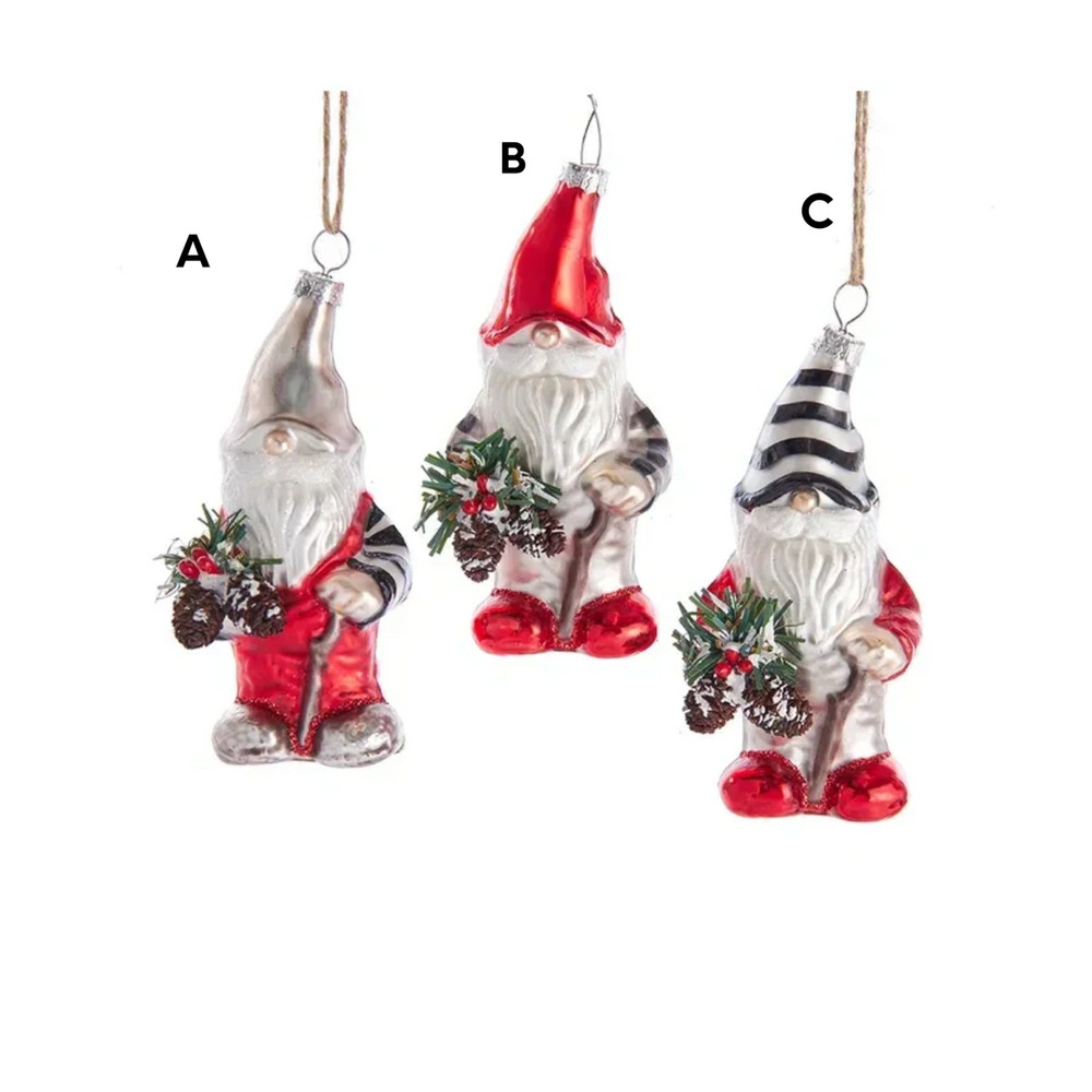 Gingham Holiday Gnome Ornament