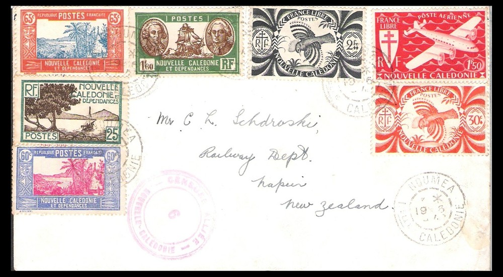 NEW CALEDONIE NOUMEA 1940's WARTIME CENSOR MAIL (U) (REF:H1062)