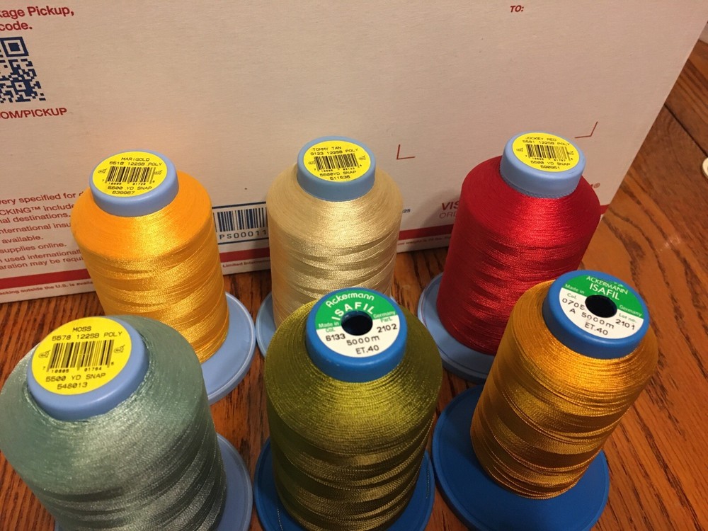 6pcs Different Brand Different Color Embroidery Thread 5000m