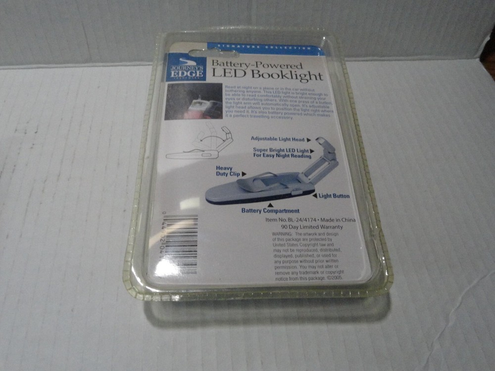 J0URNEYS EDGE - BATTERY POWERED LED BOOKLIGHT - NEW IN PACKAGE