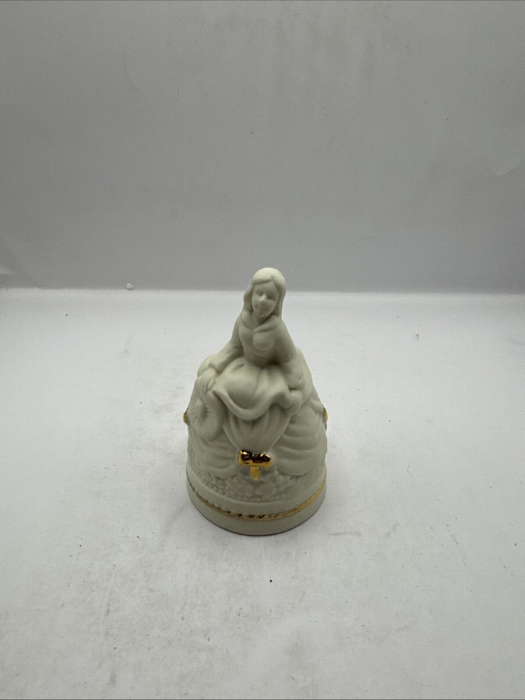 White Ceramic Girl Bell