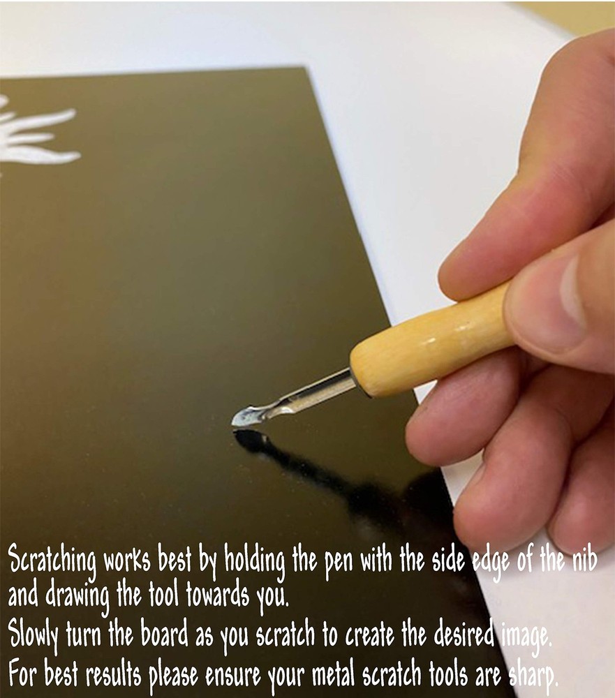 Black Scratchboard 11" x 14" 12 Sheets