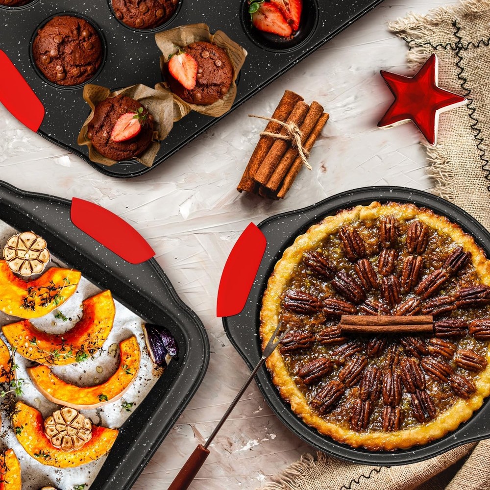 11-Piece Nonstick Stackable Baking Pans Set Toxin-Free Bakeware Sets Baking Pan