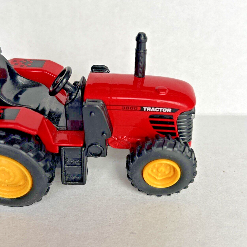 NEW! Red Yellow Farm Tractor Pull Back And Go Toy 4" Size