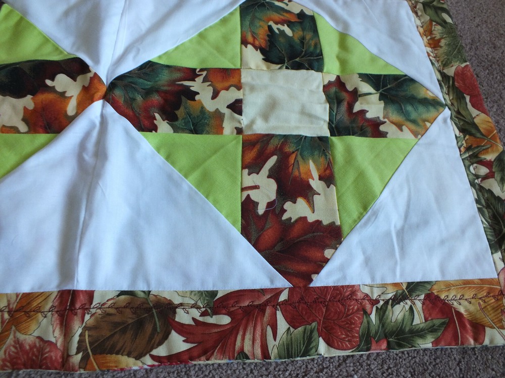 Beautiful Handmade Fall Spring Table Linen Reversible 28 x 15" NICE