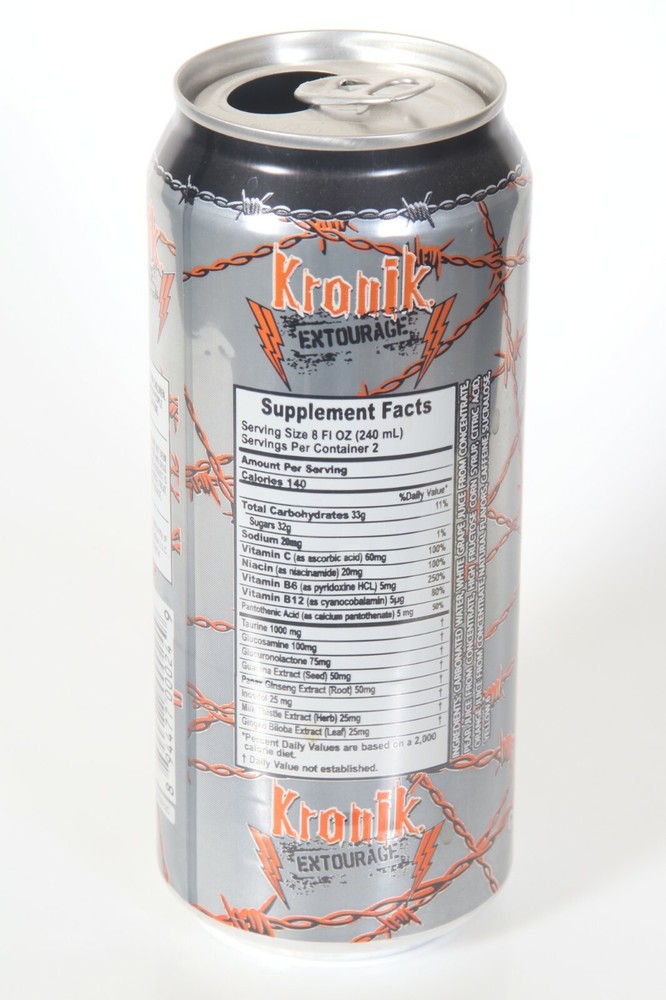Kronik Extourage Energy Drink Can empty 16oz *EMPTY*