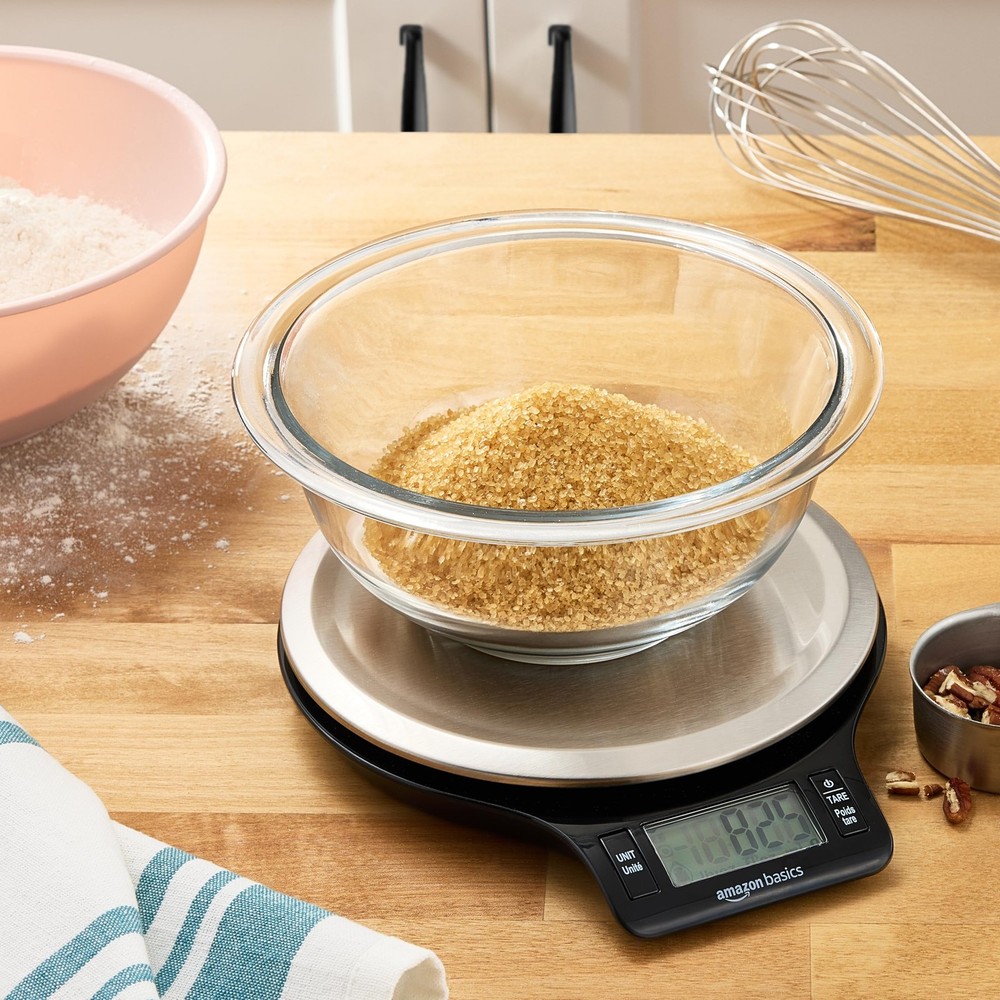 Amazon Basics Digital Kitchen Scale with LCD Display Tare Function Multiple
