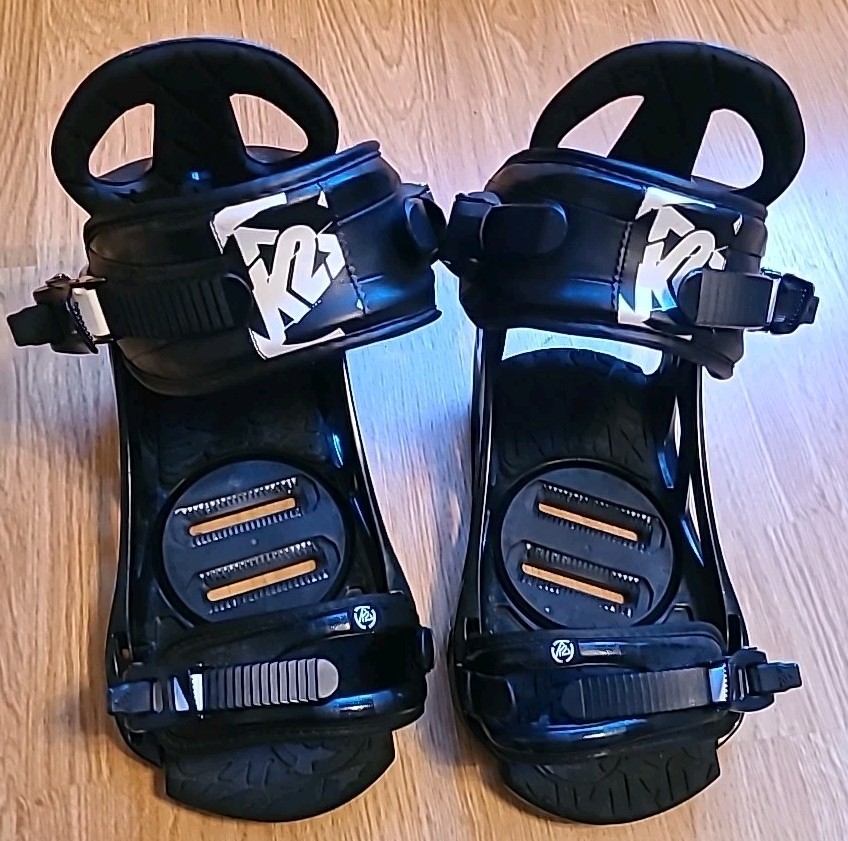 K2 Sonic Black Snowboard Bindings Size Large Good Condition