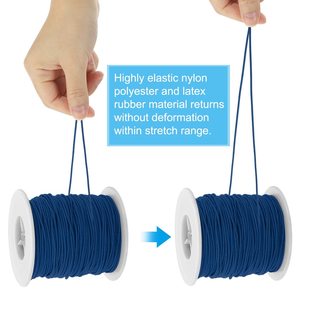 Elastic Cord, 2 mm Stretchy Elastic String 77 Yards Dark Blue