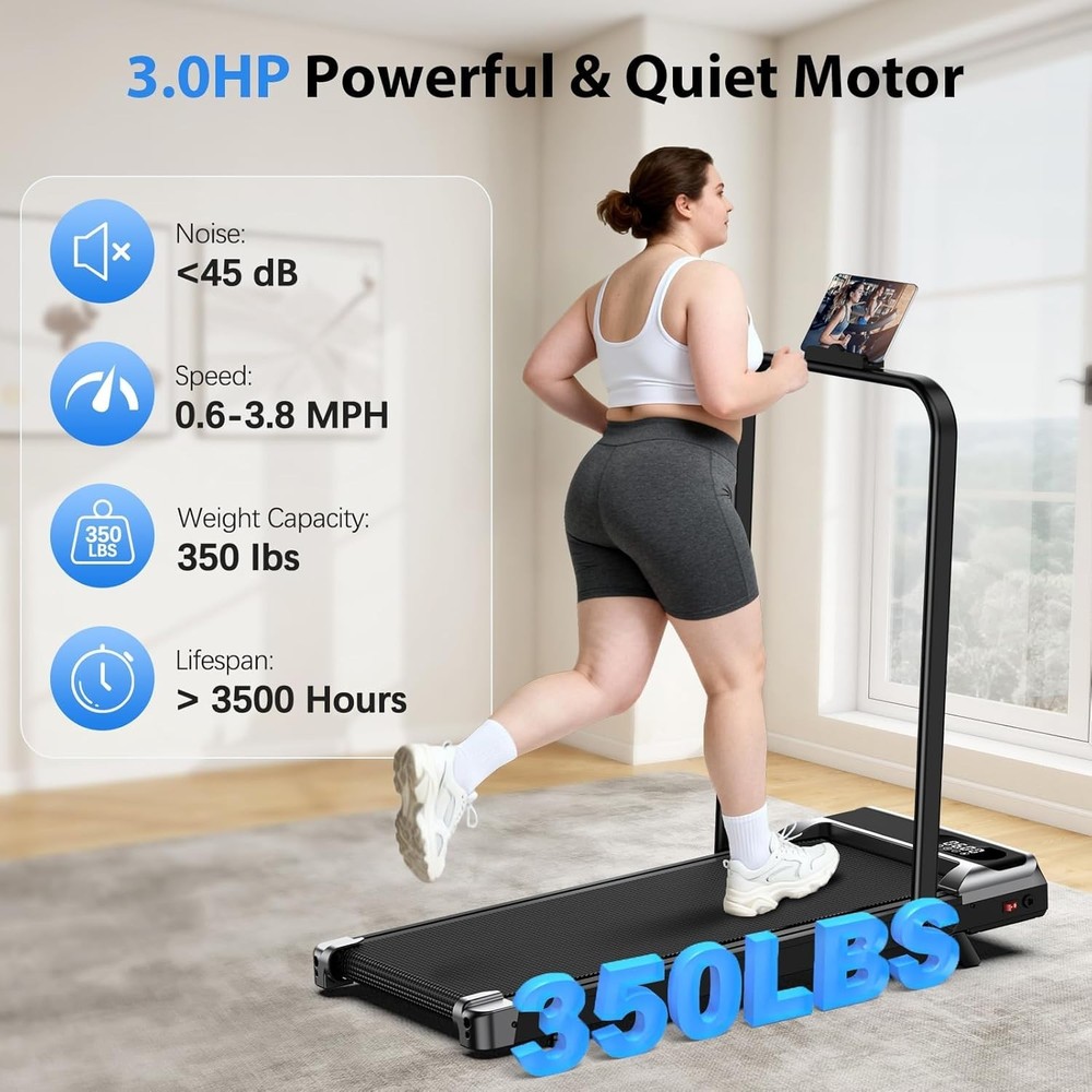 Space-Saving Foldable Treadmill with Shock Absorption, Ideal for Small Spaces