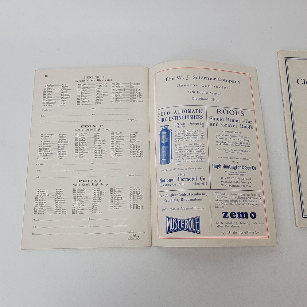 (2)Eighth CLEVELAND ATHLETIC CLUB INTERSCHOLASTIC INDOOR MEET MARCH 1931 PROGRAM