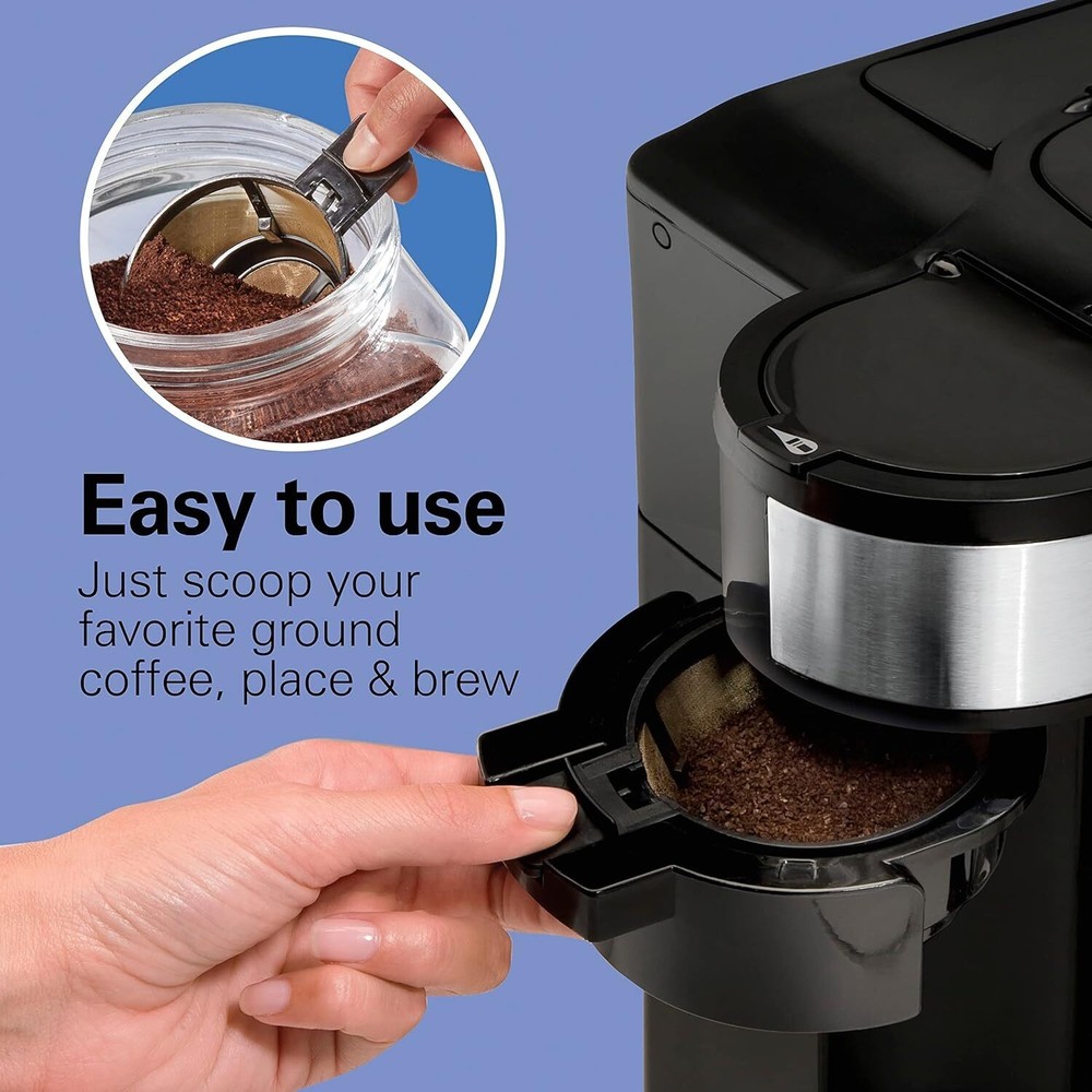 2-Way 12 Cup Programmable Drip Coffee Maker & Single Serve Machine, Glass Carafe
