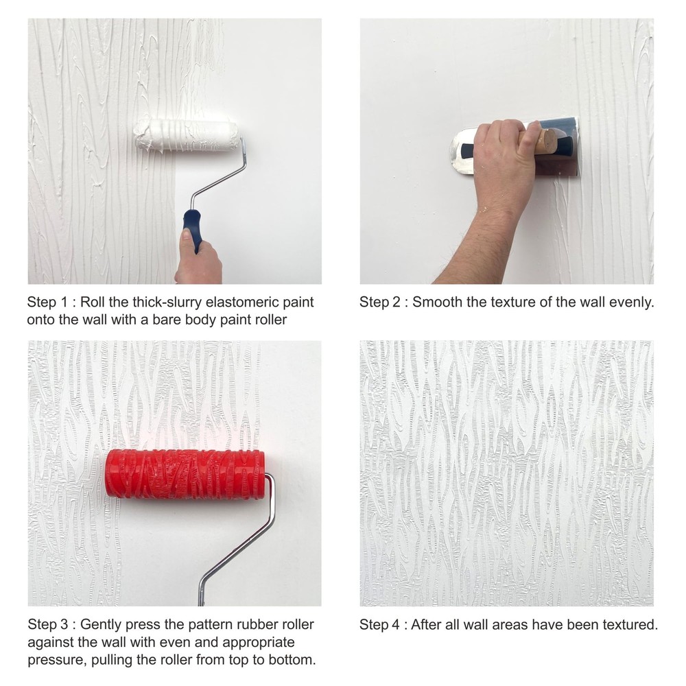 Hanroy 8'' Patterned Paint Roller for Wall Decoration Classic Texture 2008T